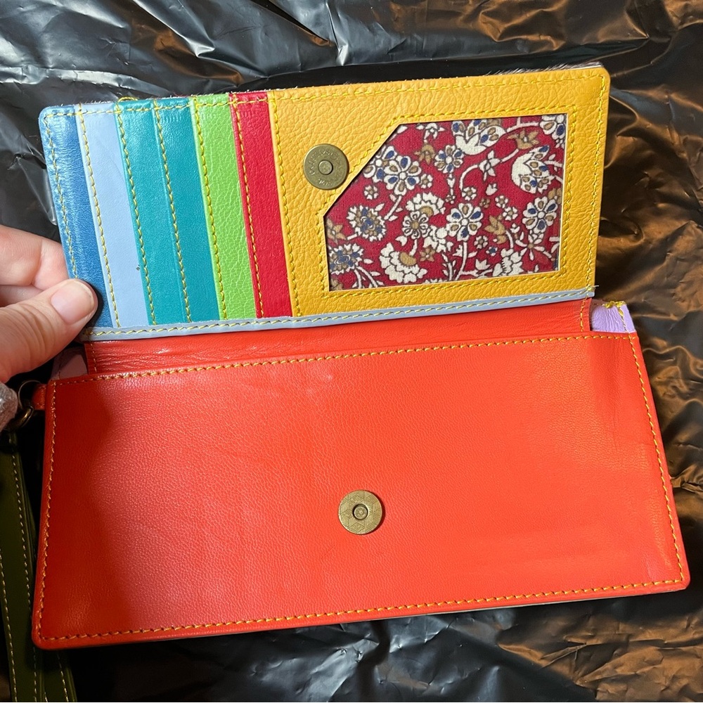 Aria Multicolor Cowhide Wristlet Clutch